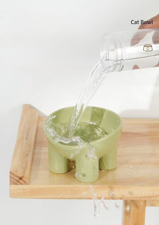 Elevated Cat Bowl Anti Spill, Easy Clean & Ergonomic Design - OKIEEPET