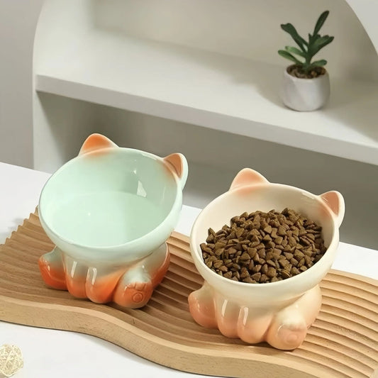 Gradient Ceramic Pet Bowl Ergonomic Anti - Spill - OKIEEPET