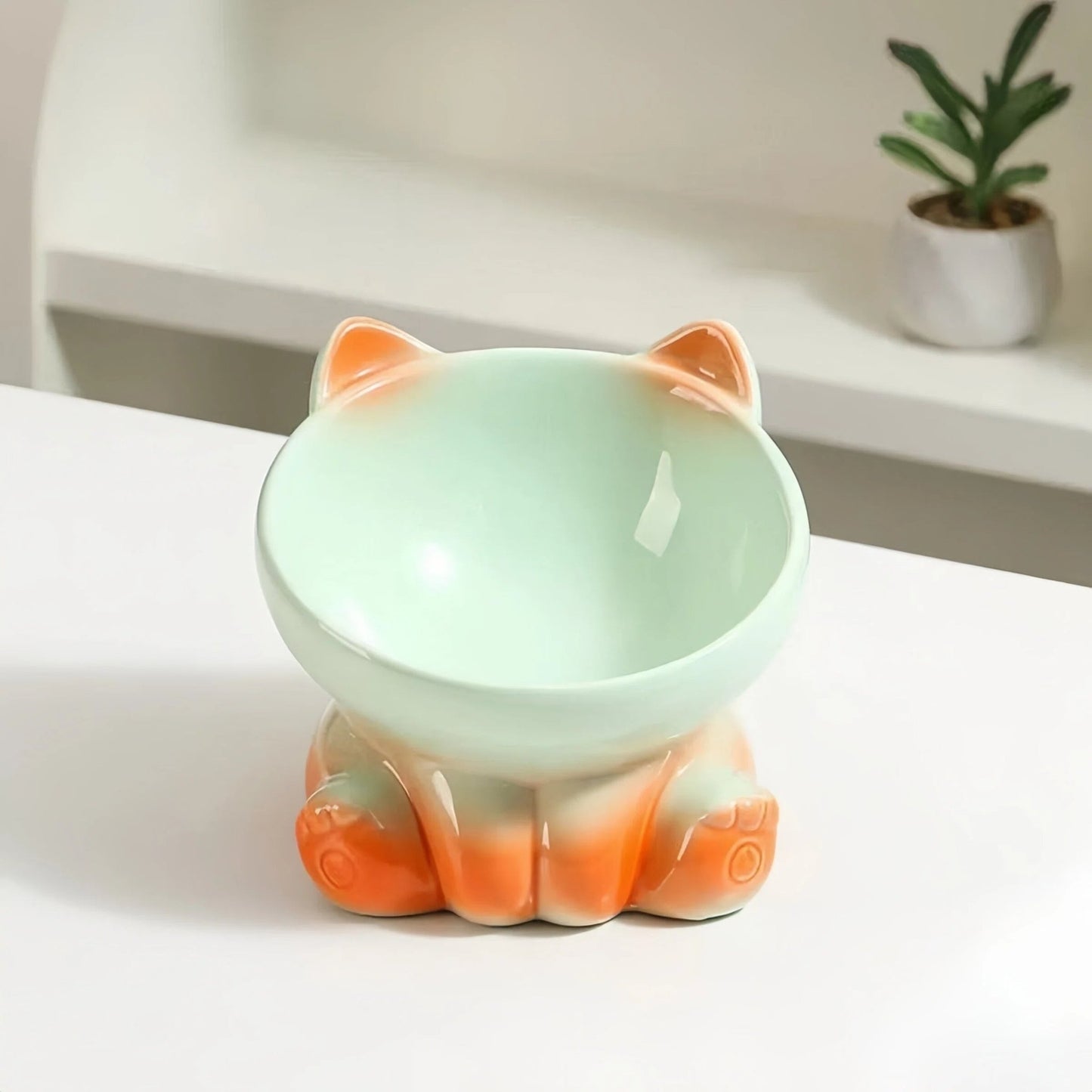 Gradient Ceramic Pet Bowl Ergonomic Anti - Spill - OKIEEPET