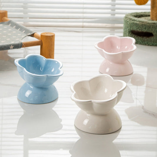 Pre - Order: Elevated Tilted Ceramic Cat Bowl - OKIEEPET