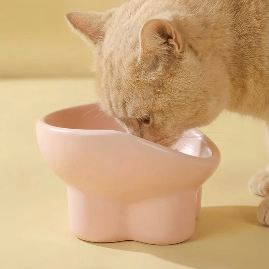Creamy Pink Ergonomic Pet Bowl