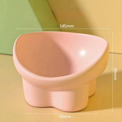 Creamy Pink Ergonomic Pet Bowl