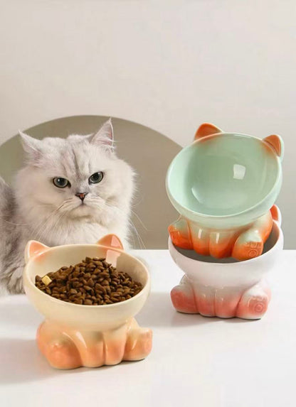 Gradient Ceramic Pet Bowl Ergonomic Anti-Spill