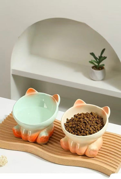 Gradient Ceramic Pet Bowl Ergonomic Anti-Spill