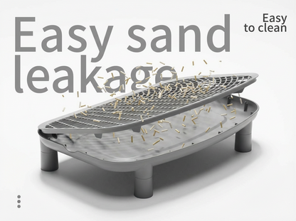 Large Open Cat Litter Box with Anti-Tracking Step Platform