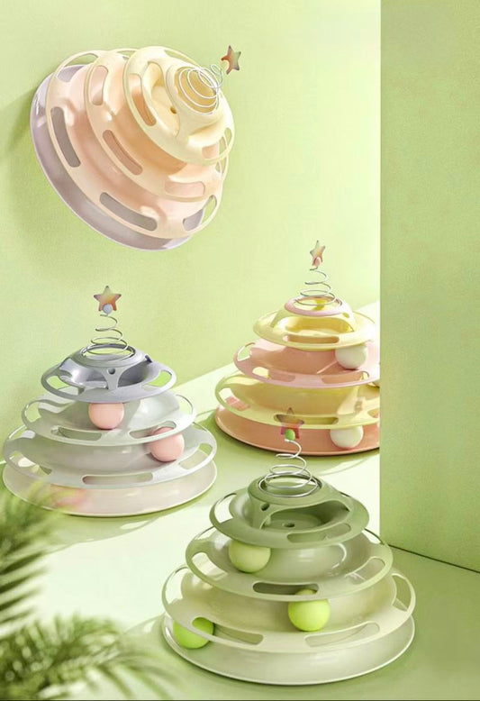 Multi-Layer Cat Track Ball Tower Toy – 3 Top Designs Available