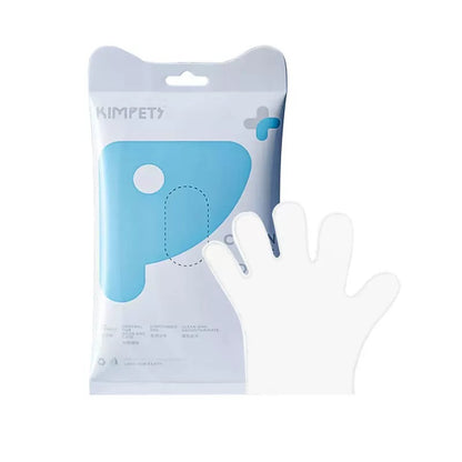 Kimpets pet grooming glove with blue and white packaging, designed for cleaning and removing pet hair