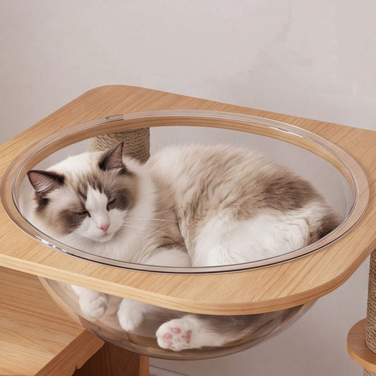 Arbor Summit Solid Wood Cat Tree - OKIEEPET