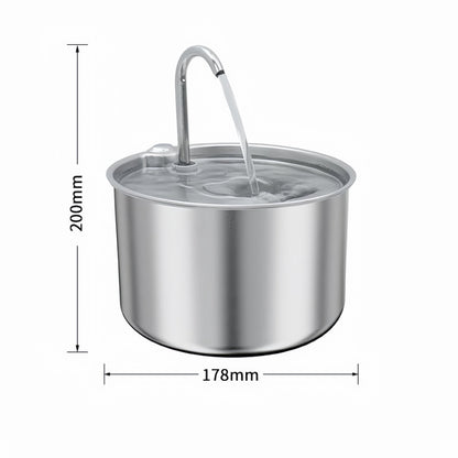 Aster Stainless Steel Pet Water Fountain - OKIEEPET