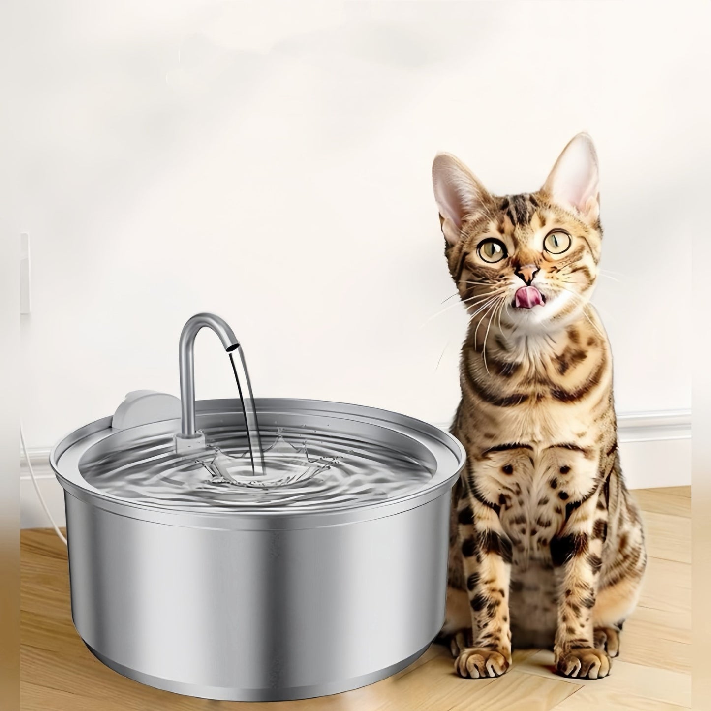 Aster Stainless Steel Pet Water Fountain - OKIEEPET