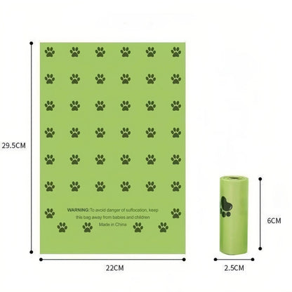 Biodegradable Pet Waste Bag Roll – Paw Print Design (Single Roll) - OKIEEPET