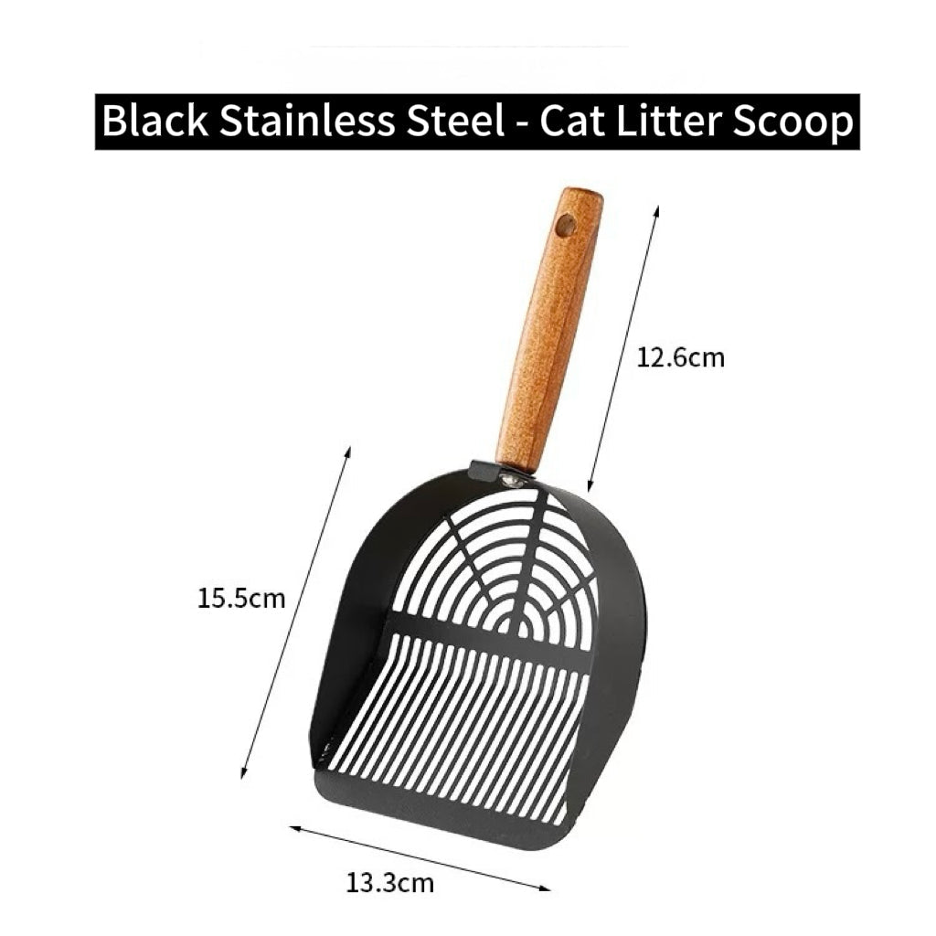 Black Stainless Steel Cat Litter Shovel - OKIEEPET