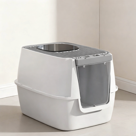 Pre-Order: 58cm Top-Exit Enclosed Cat Litter Box with Filter Lid – Grey