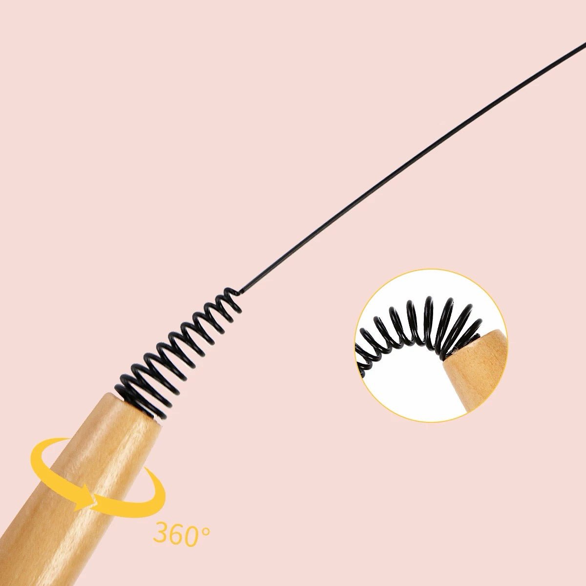 Cat Teaser Wand with 3 Replaceable Bug Feather Heads - OKIEEPET