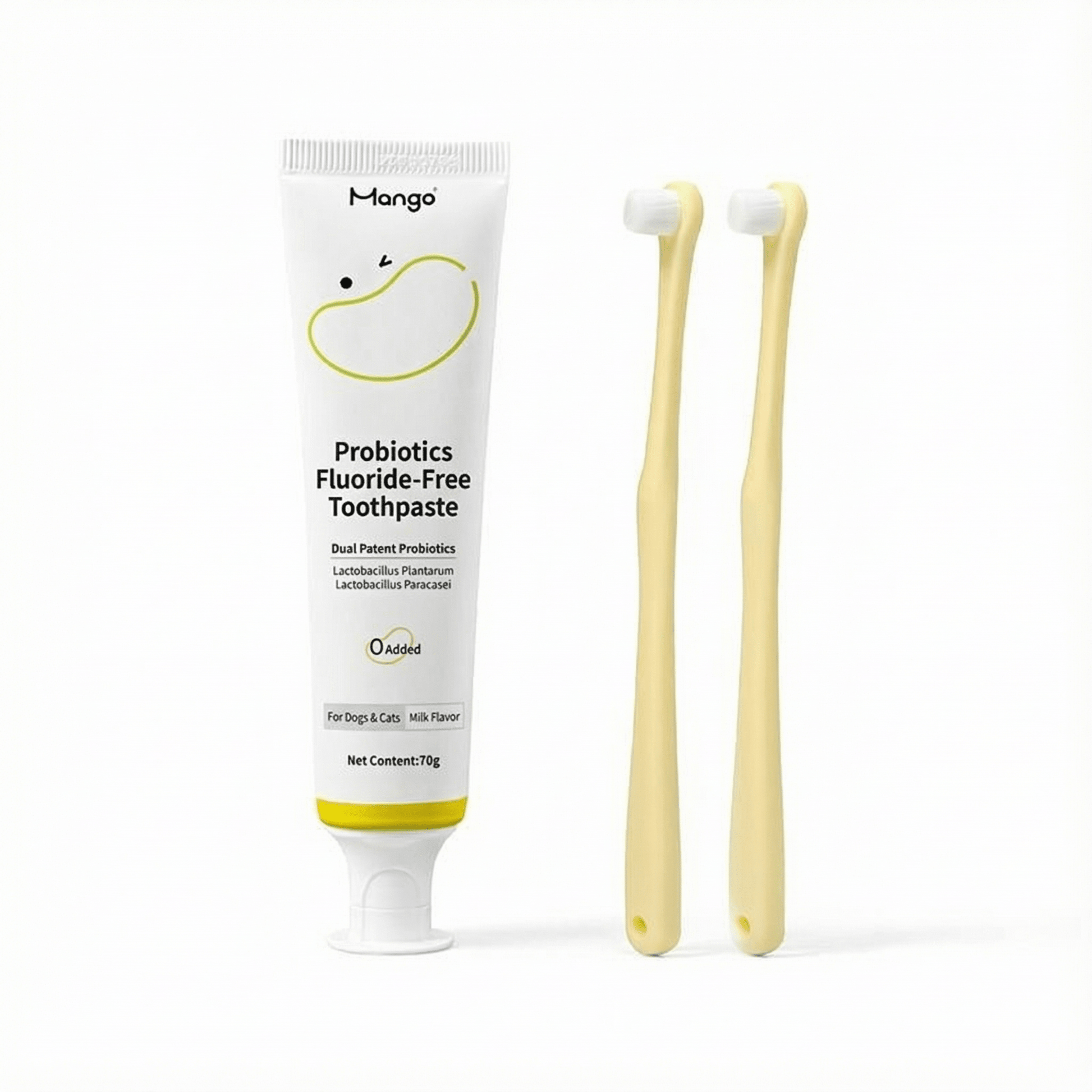Cat Toothbrush & Probiotic Toothpaste Set - OKIEEPET