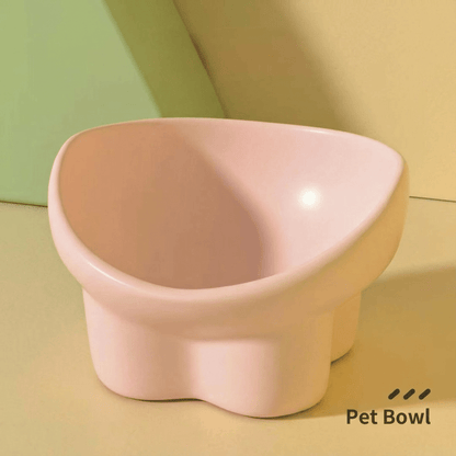 Creamy Pink Ergonomic Pet Bowl - OKIEEPET