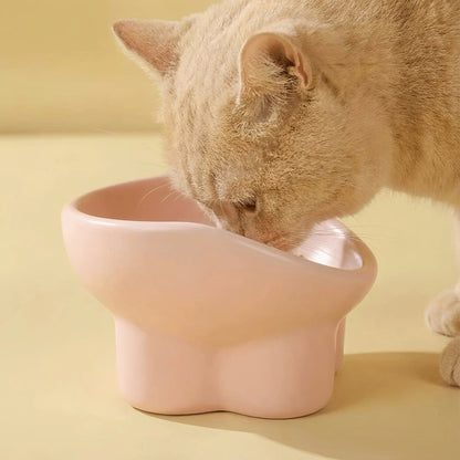 Creamy Pink Ergonomic Pet Bowl - OKIEEPET