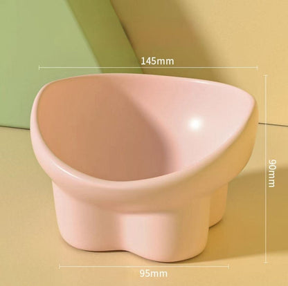 Creamy Pink Ergonomic Pet Bowl - OKIEEPET