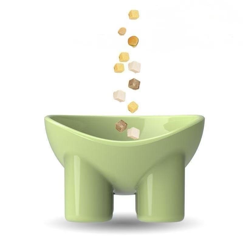 Elevated Cat Bowl Anti Spill, Easy Clean & Ergonomic Design - OKIEEPET