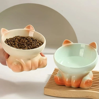 Gradient Ceramic Pet Bowl Ergonomic Anti - Spill - OKIEEPET