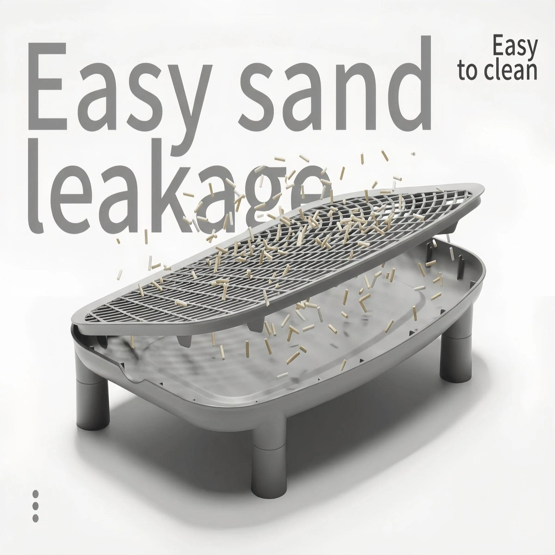 Large Open Cat Litter Tray with Anti - Tracking Step Platform - OKIEEPET