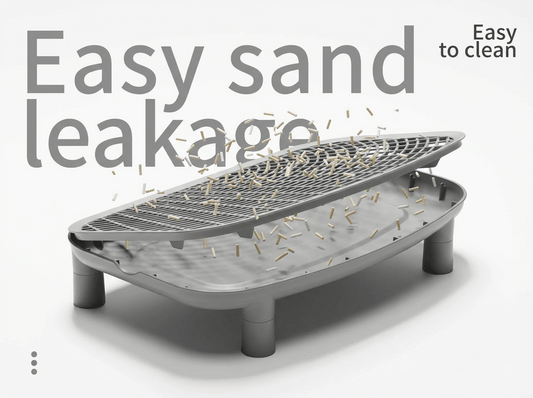 Large Open Cat Litter Tray with Anti - Tracking Step Platform - OKIEEPET