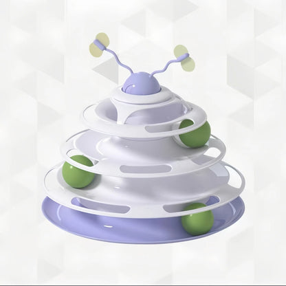 Multi - Layer Cat Track Ball Tower Toy – 3 Top Designs - OKIEEPET