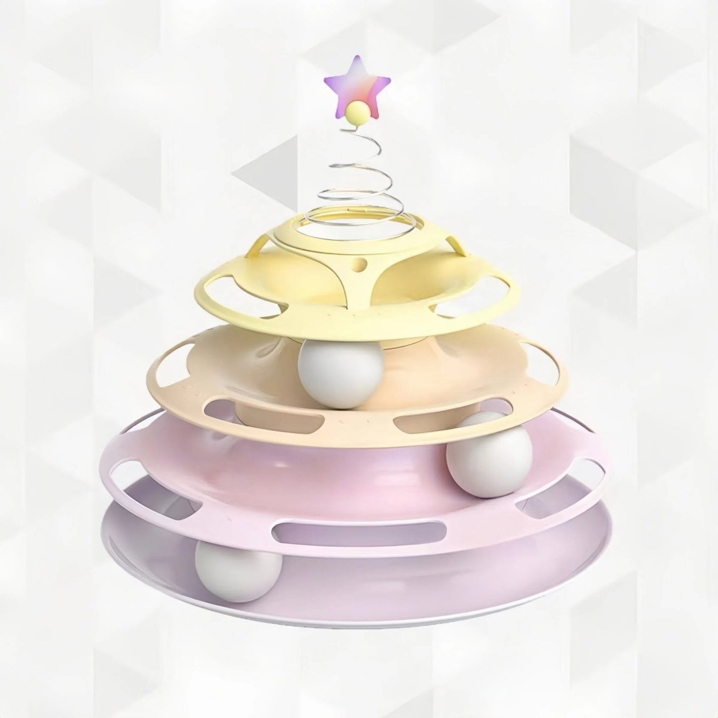 Multi - Layer Cat Track Ball Tower Toy – 3 Top Designs - OKIEEPET