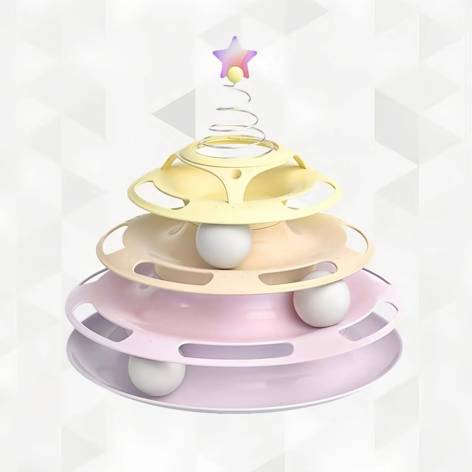 Multi - Layer Cat Track Ball Tower Toy – 3 Top Designs - OKIEEPET