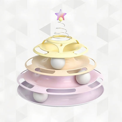 Multi - Layer Cat Track Ball Tower Toy – 3 Top Designs - OKIEEPET