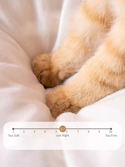 Plush Cat Cave Bed Soft Enclosed Pet Nest with Removable Cushion - OKIEEPET