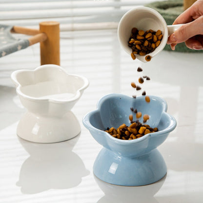 Pre - Order: Elevated Tilted Ceramic Cat Bowl - OKIEEPET