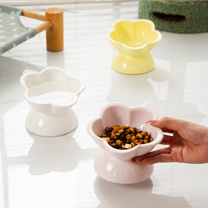 Pre - Order: Elevated Tilted Ceramic Cat Bowl - OKIEEPET