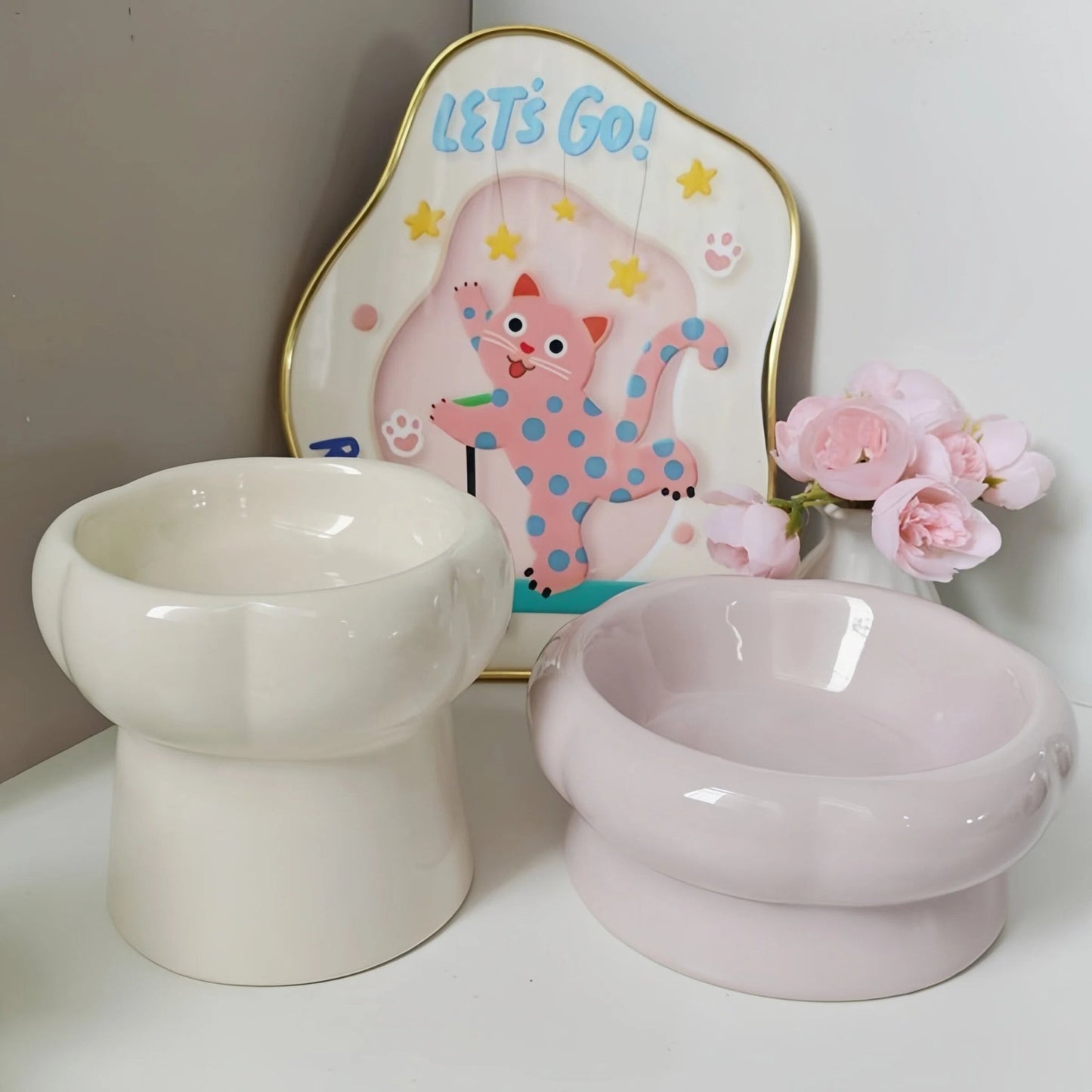 Pre - Order: Mini Donut Elevated Ceramic Pet Bowl – 12cm - OKIEEPET