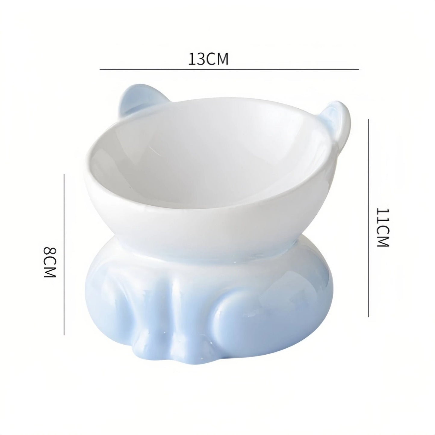 Pre - Order: Pastel Kitty Shaped Elevated Pet Bowl - OKIEEPET