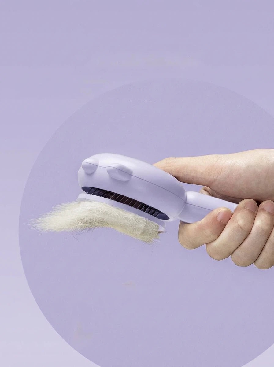 Purple Pet Hair Brush with Press - OKIEEPET