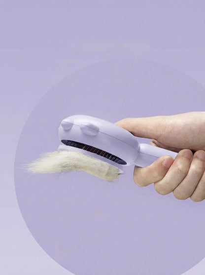 Purple Pet Hair Brush with Press - OKIEEPET