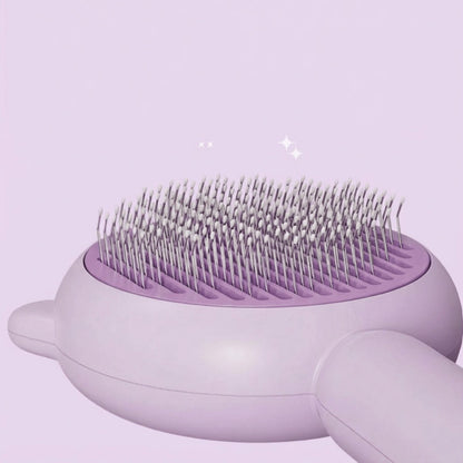 Purple Pet Hair Brush with Press - OKIEEPET