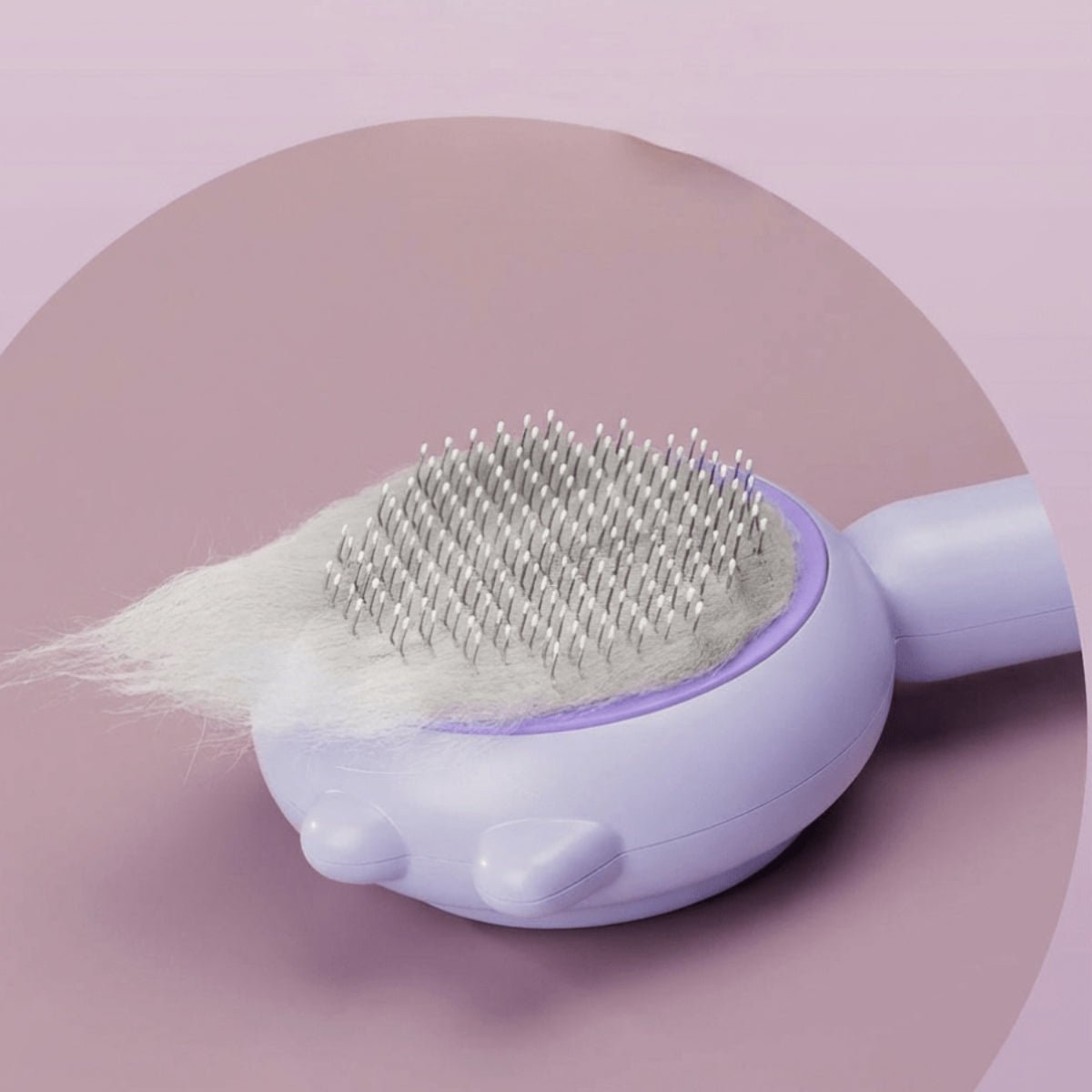 Purple Pet Hair Brush with Press - OKIEEPET