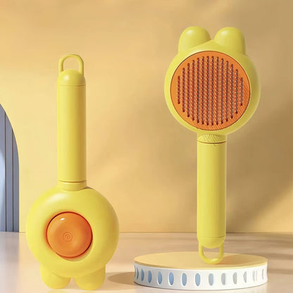 Self - Cleaning Deshedding Brush for Dogs, Cat Grooming & Undercoat Removal Tool - OKIEEPET