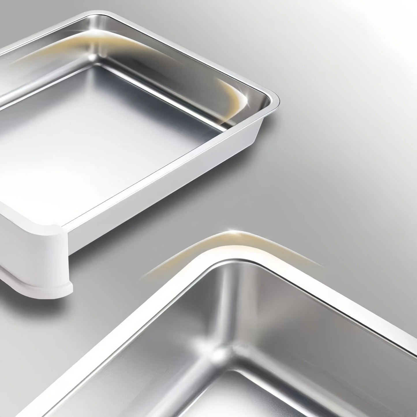 Pre-Order:  51cm Grey Drawer Enclosed Cat Litter Box with Stainless Steel Tray