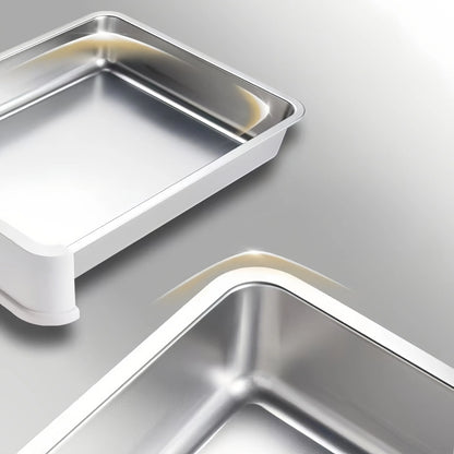 Pre-Order:  51cm Grey Drawer Enclosed Cat Litter Box with Stainless Steel Tray