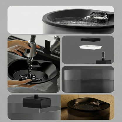 Pet Water Fountain with Natural Spring Flow Black & Green