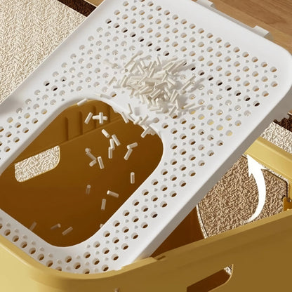 Pre-Order: 51cm Green Enclosed Top-Entry Cat Litter Tray - Large Size