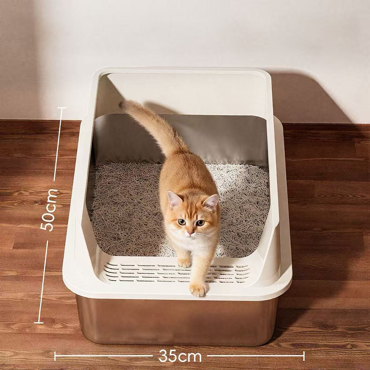 SteelGuard Open Stainless Steel Cat Litter Tray - OKIEEPET