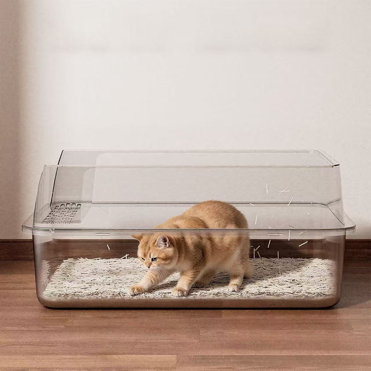 SteelGuard Open Stainless Steel Cat Litter Tray - OKIEEPET