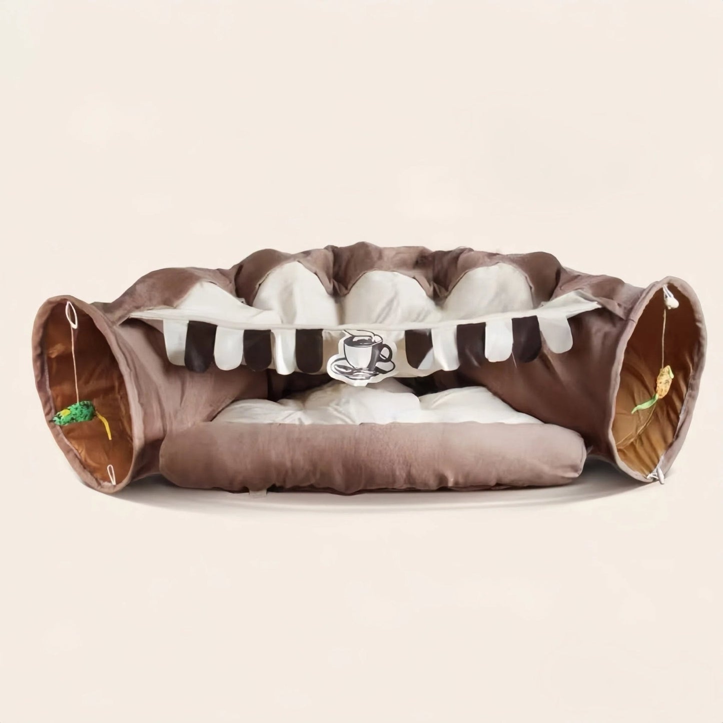 Tunnel With Washable Bed - Match & Coffee - OKIEEPET