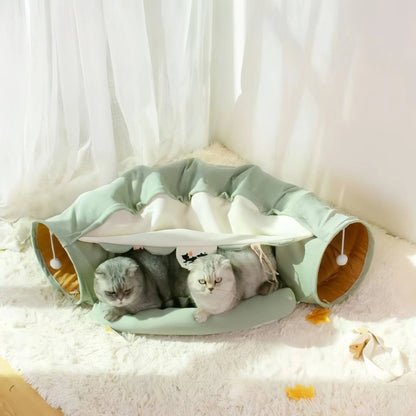 Tunnel With Washable Bed - Match & Coffee - OKIEEPET